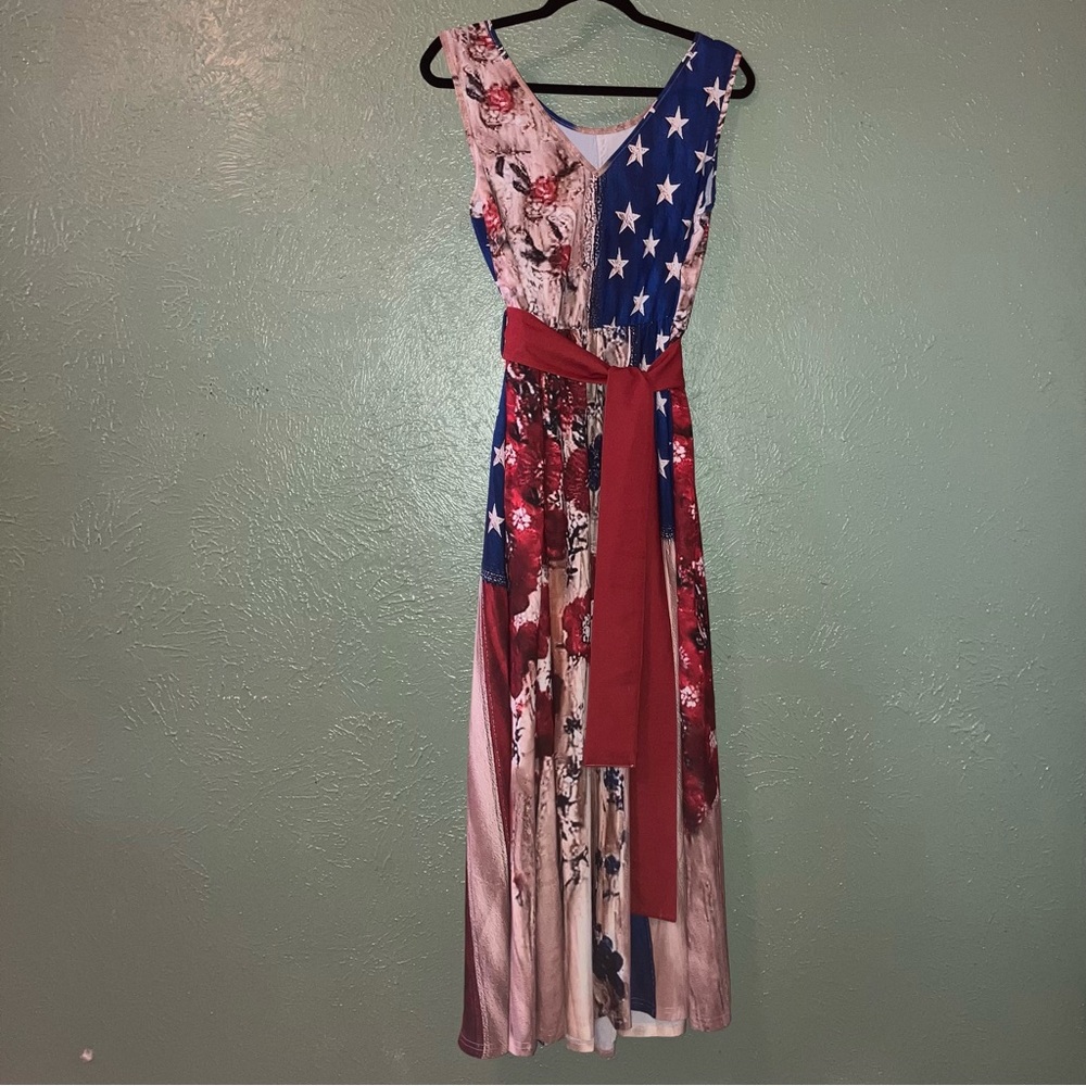 Elegant Patriotic Maxi Dress